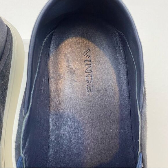 VINCE Garvey Suede Slip-on Mules Sneakers Black 38.5 - Picture 9 of 11